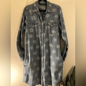 GAP 1969 Denim Dress with Paisleys